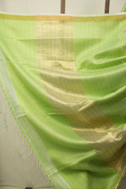 Parrot Green Bengal Cotton Silk Jamdani Saree - SRPGBCSJS04