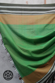 Green Cotton Ilkal Saree with Gayatri Border - SRGCIS166-PI