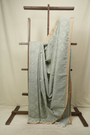 Grey Bengal Cotton Silk Jamdani Saree - SRGBCSJS05