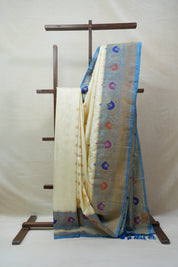 Cream Gadwal Silk Saree - SRCGSS468