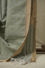 Grey Bengal Cotton Silk Jamdani Saree - SRGBCSJS05