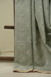 Grey Bengal Cotton Silk Jamdani Saree - SRGBCSJS05