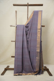 Lilac Cotton Mangalgiri Saree - SRLCMS49