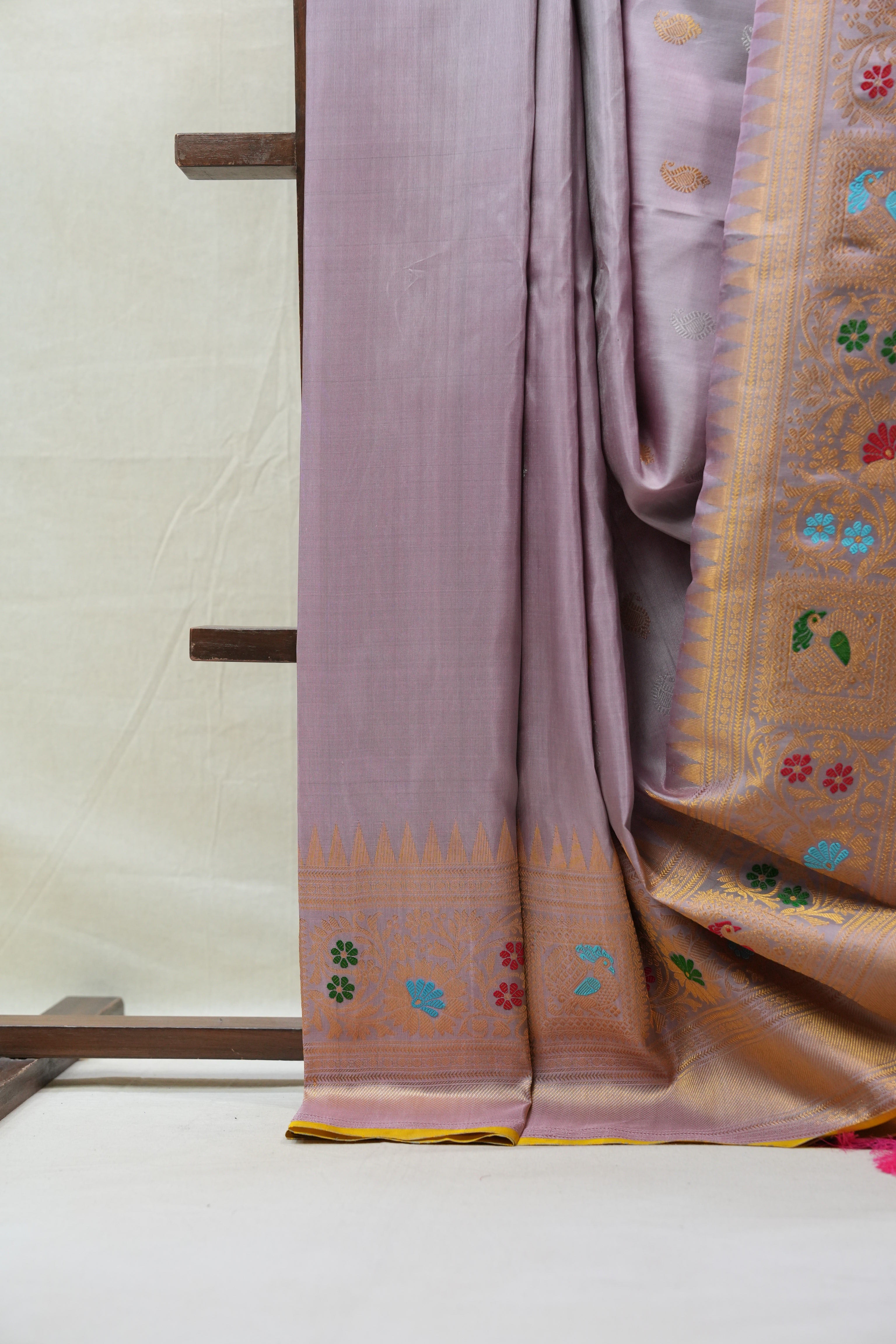 Dusty Pink Gadwal Silk Saree - SRDPGSS464