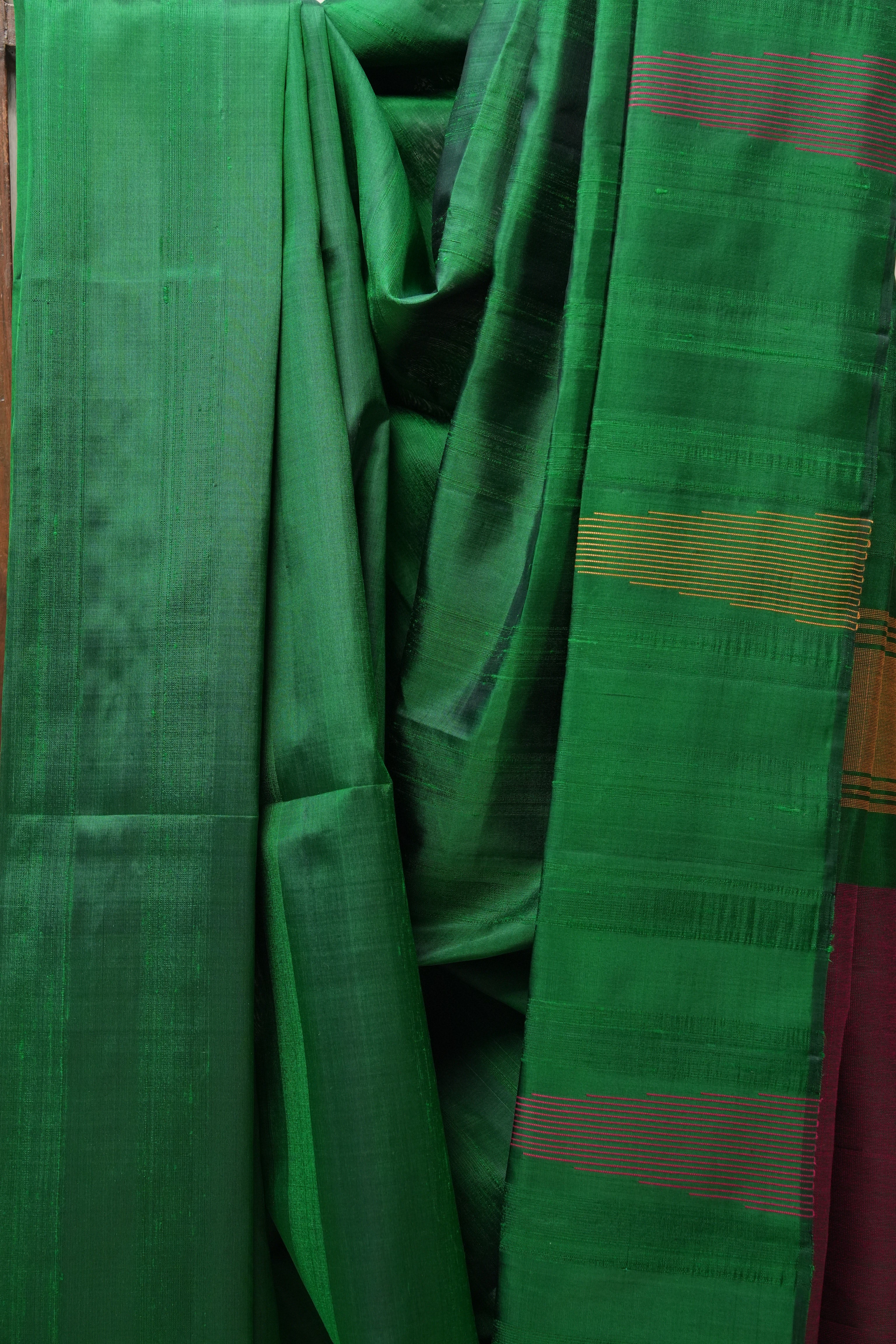 Green Soft Silk Saree - SRGSSS304