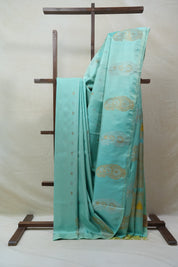 Aqua Blue Gadwal Silk Saree - SRABGSS476
