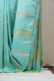 Aqua Blue Gadwal Silk Saree - SRABGSS476