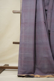 Lilac Cotton Mangalgiri Saree - SRLCMS49