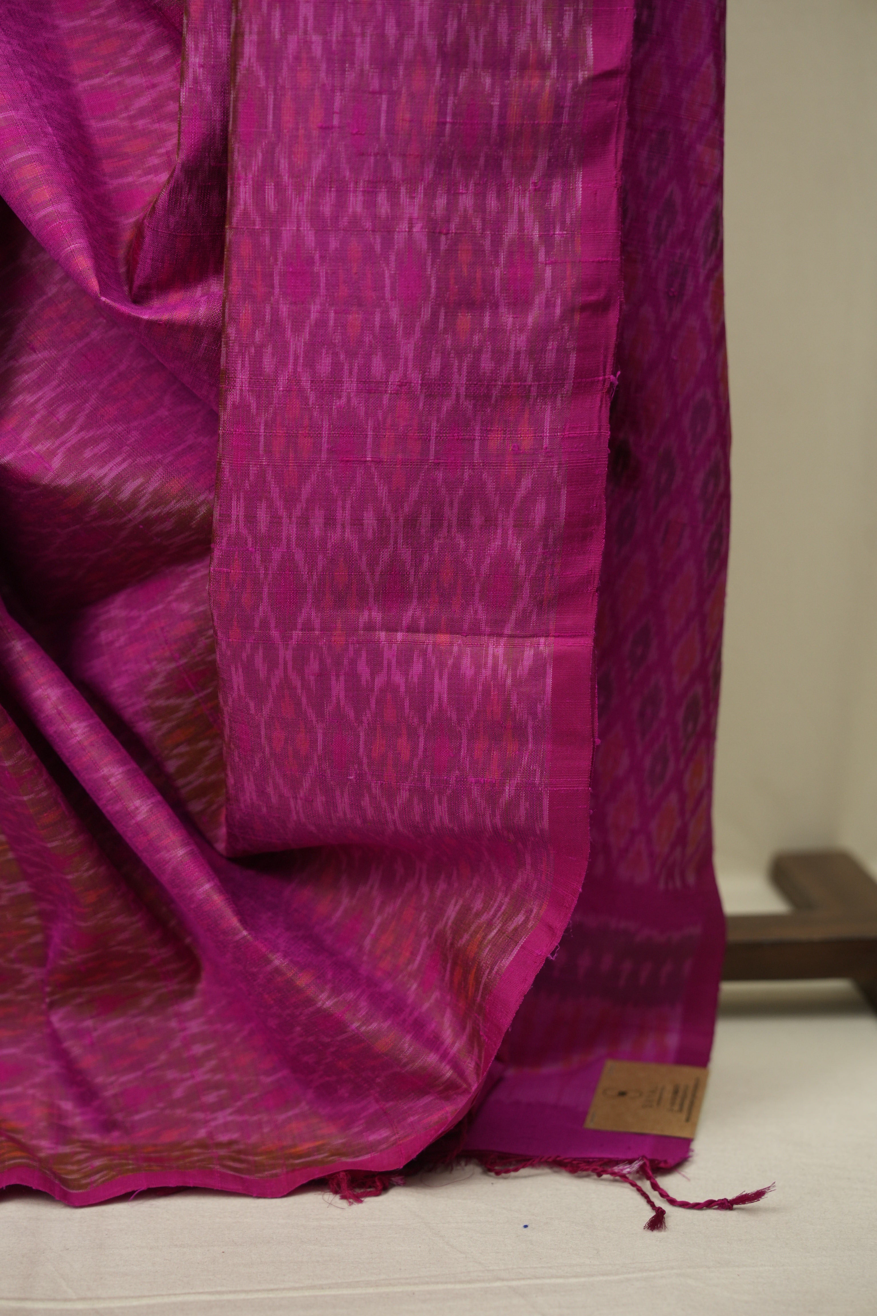 Red Raw Silk Ikat Saree - SRRRSIS1094