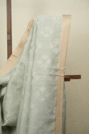 Grey Bengal Cotton Silk Jamdani Saree - SRGBCSJS05