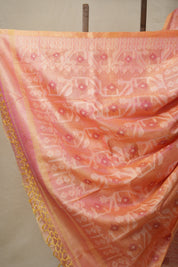 Rose Pink Jamdani Tussar Silk Saree - SRRPTSS0017
