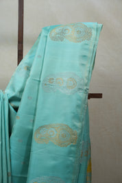 Aqua Blue Gadwal Silk Saree - SRABGSS476