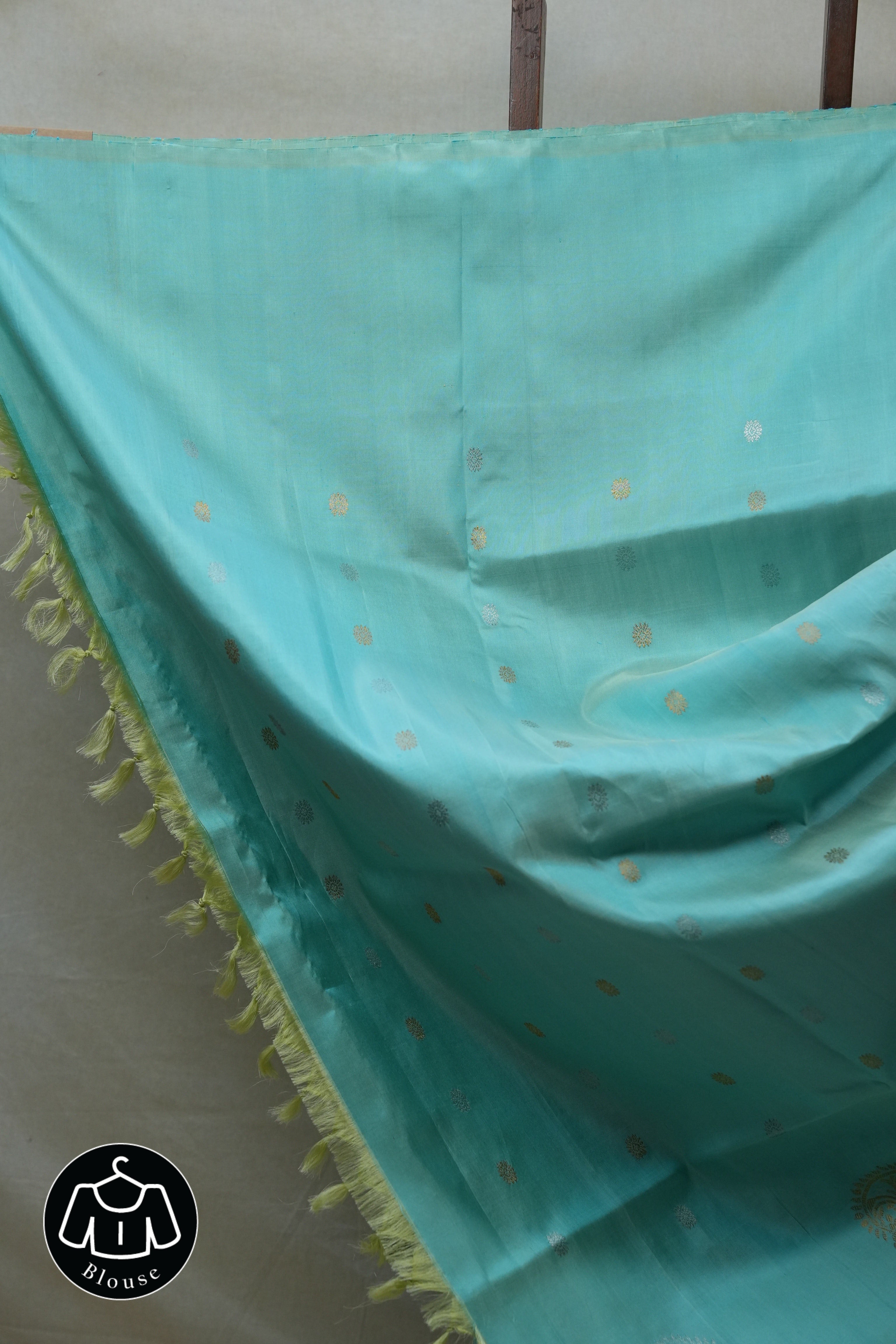 Aqua Blue Gadwal Silk Saree - SRABGSS476