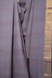 Lilac Cotton Mangalgiri Saree - SRLCMS49
