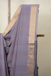Lilac Cotton Mangalgiri Saree - SRLCMS49