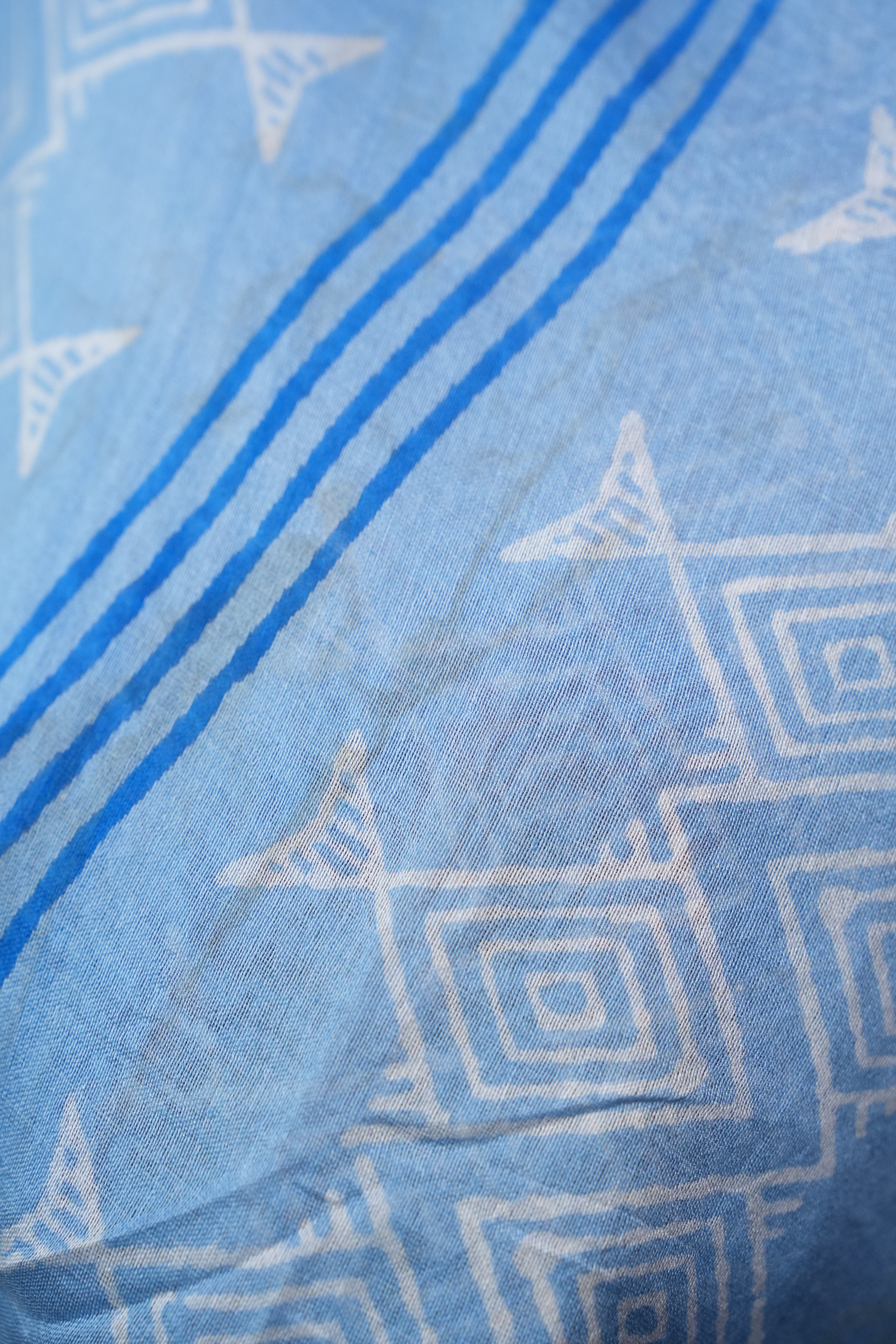 Blue HBP Chanderi Cotton Silk Saree With Maheshwari Border - SRBCS144-PI