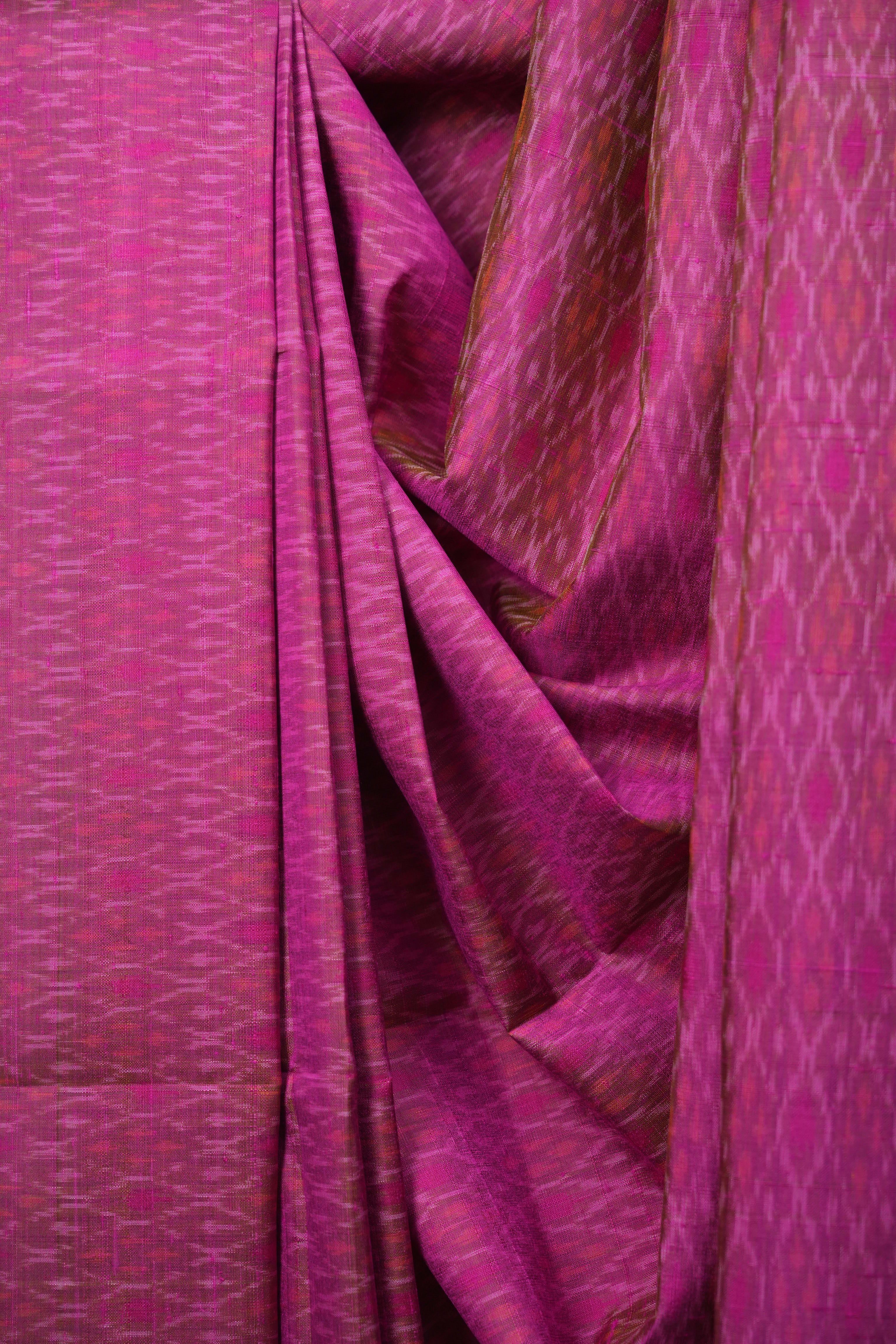 Red Raw Silk Ikat Saree - SRRRSIS1094