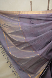 Lilac Cotton Mangalgiri Saree - SRLCMS49