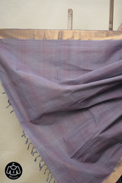 Lilac Cotton Mangalgiri Saree - SRLCMS49