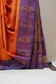 Orange Gadwal Silk Saree - SROGSS477