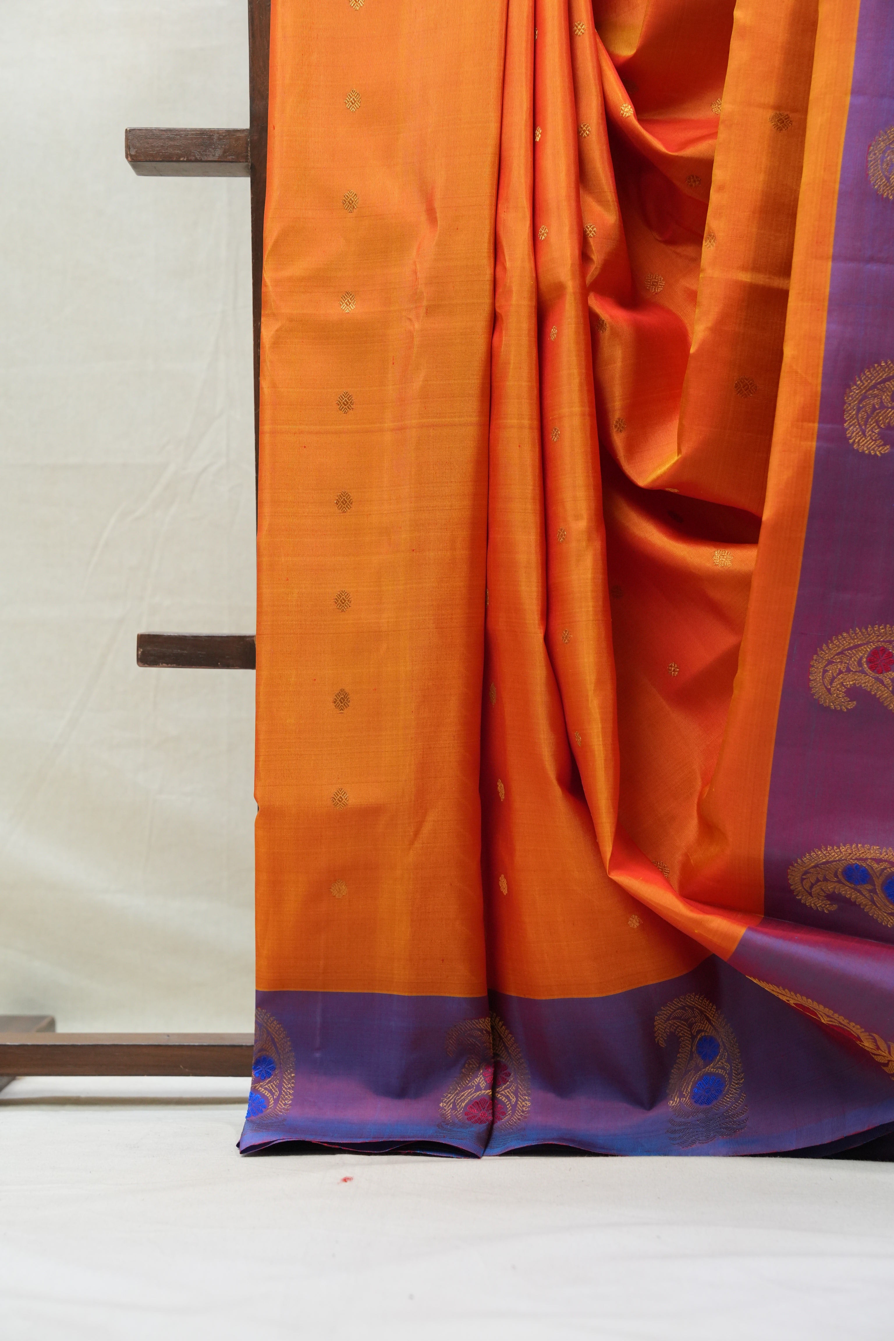 Orange Gadwal Silk Saree - SROGSS477