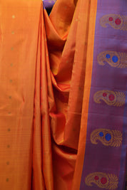 Orange Gadwal Silk Saree - SROGSS477
