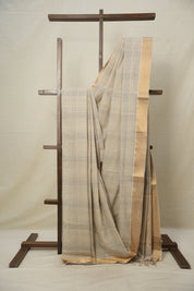 Beige Cotton Mangalgiri Saree - SRBCMS48