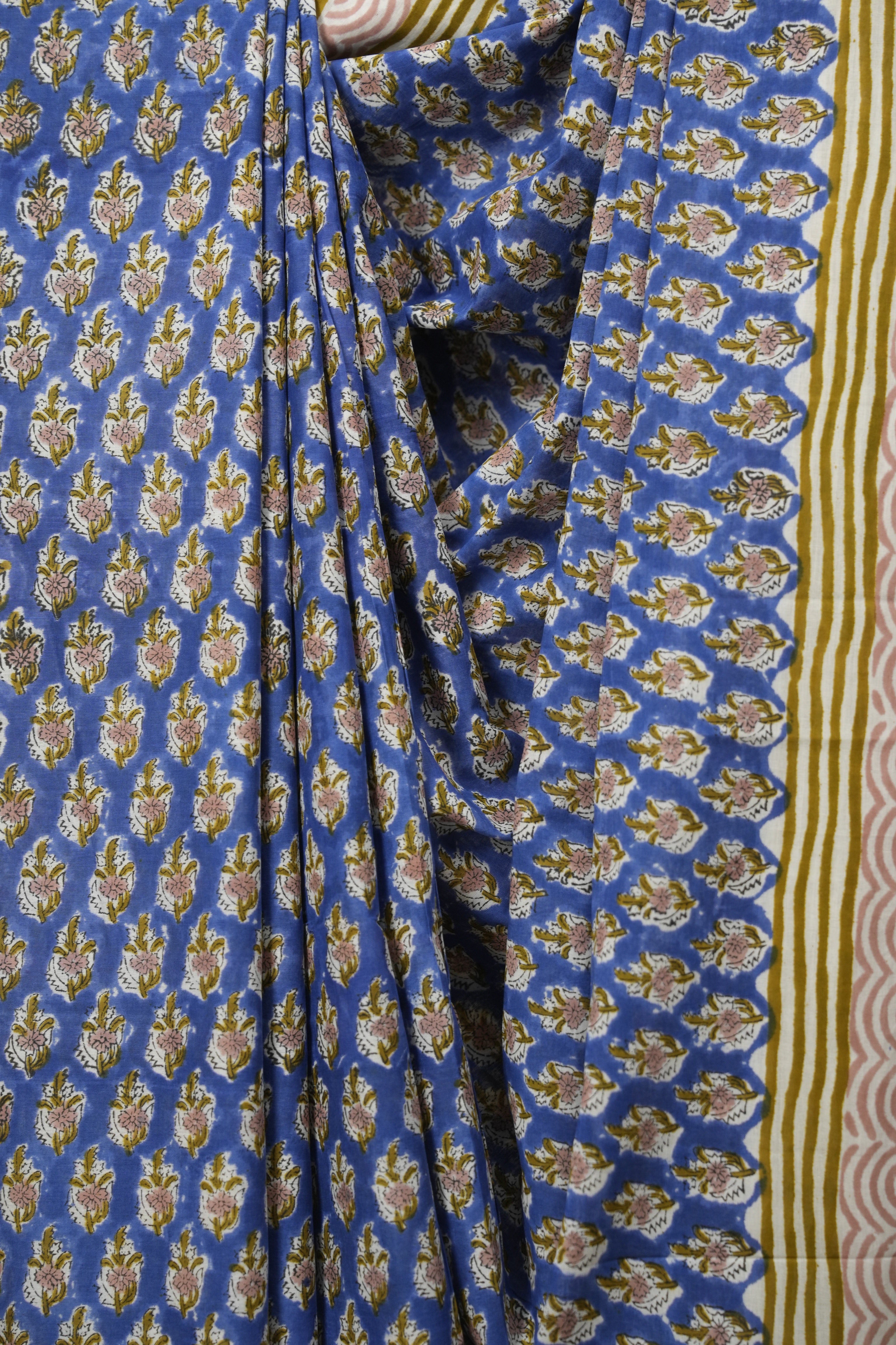 Blue HBP Cotton Saree - SRBCS3753