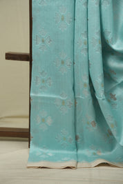 Aqua Bengal Cotton Silk Jamdani Saree - SRABCSJS02