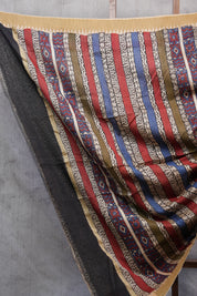 Cream HBP Chanderi Cotton Silk Saree With Ghicha Border - SRCCSS147-PI