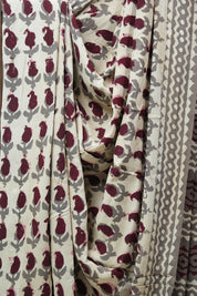 Cream HBP Modal Silk Saree - SRCMSS407