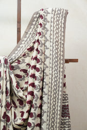 Cream HBP Modal Silk Saree - SRCMSS407