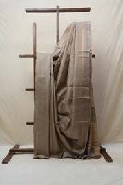 Brownish Grey Tussar Silk Saree - SRBGTSS1508