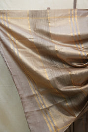 Brownish Grey Tussar Silk Saree - SRBGTSS1508
