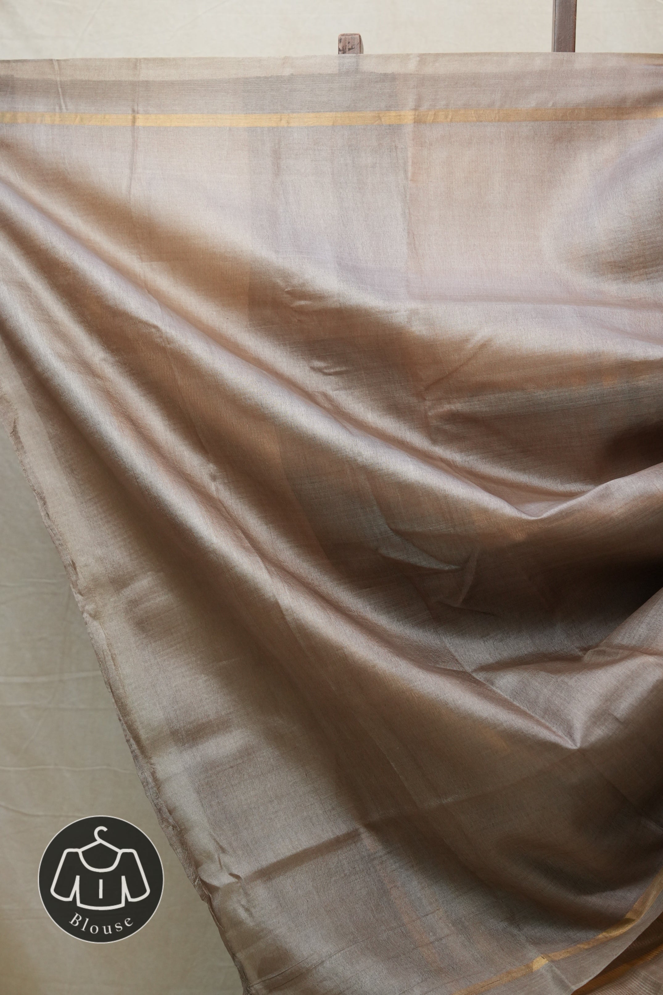 Brownish Grey Tussar Silk Saree - SRBGTSS1508