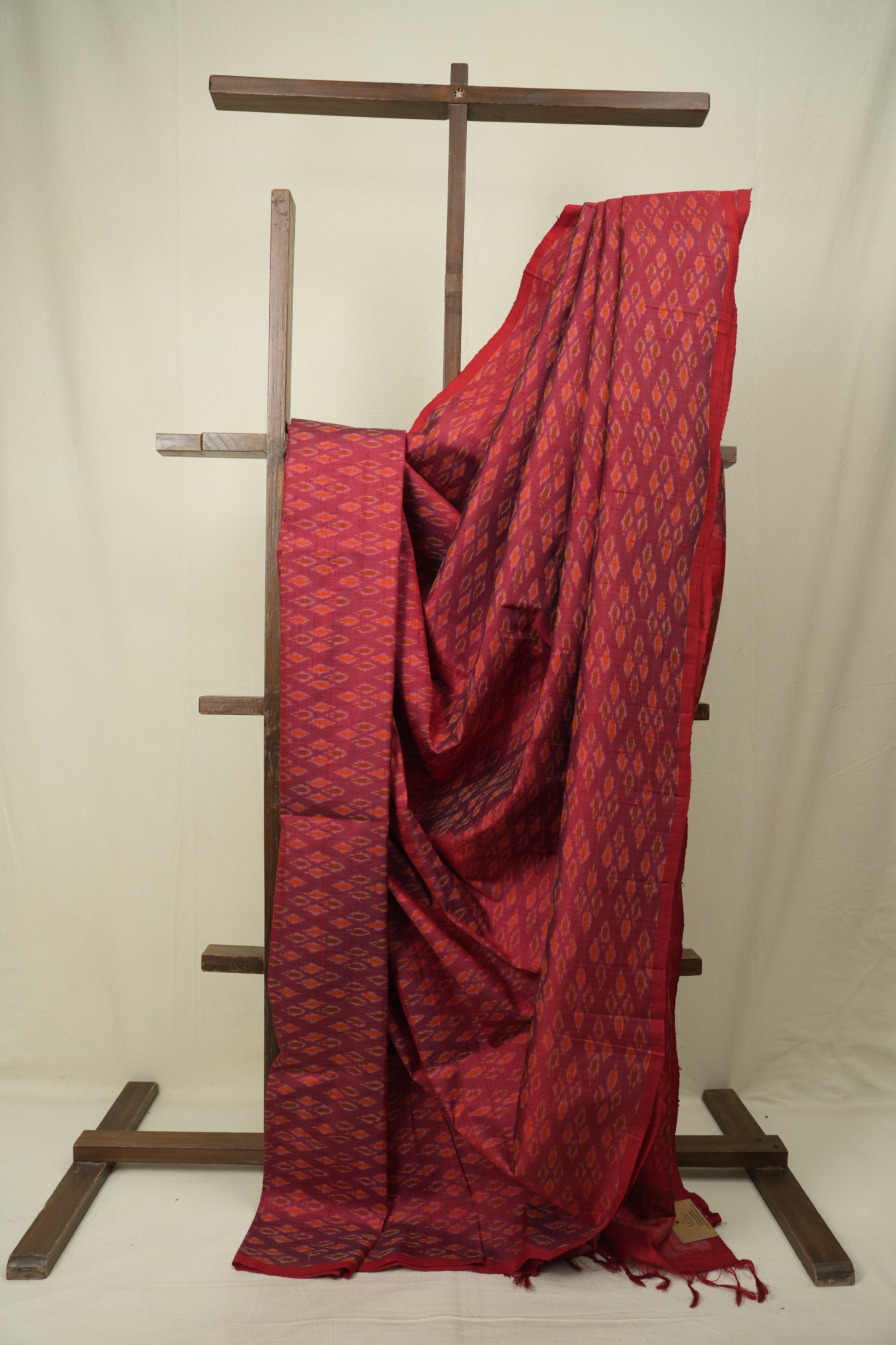 Maroon Raw Silk Ikat Saree - SRMRSIS1097