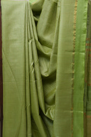 Mint Green Tussar Silk Saree - SRMGTSS1506