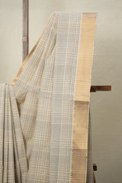Beige Cotton Mangalgiri Saree - SRBCMS48