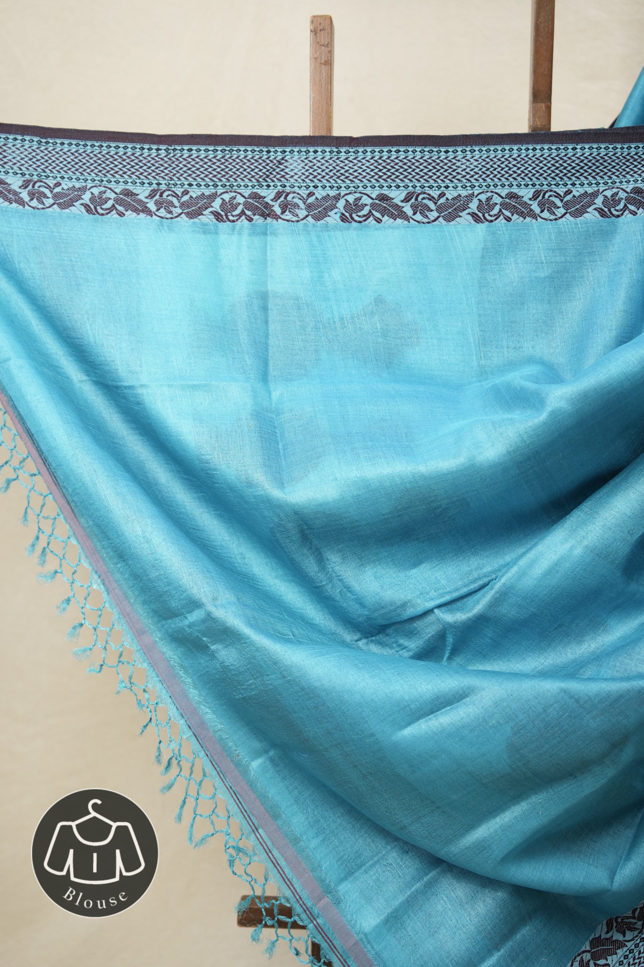 Aqua Blue Jamdani Tussar Silk Saree - SRABJTSS0021