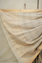 Beige Cotton Mangalgiri Saree - SRBCMS48