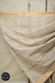 Beige Cotton Mangalgiri Saree - SRBCMS48