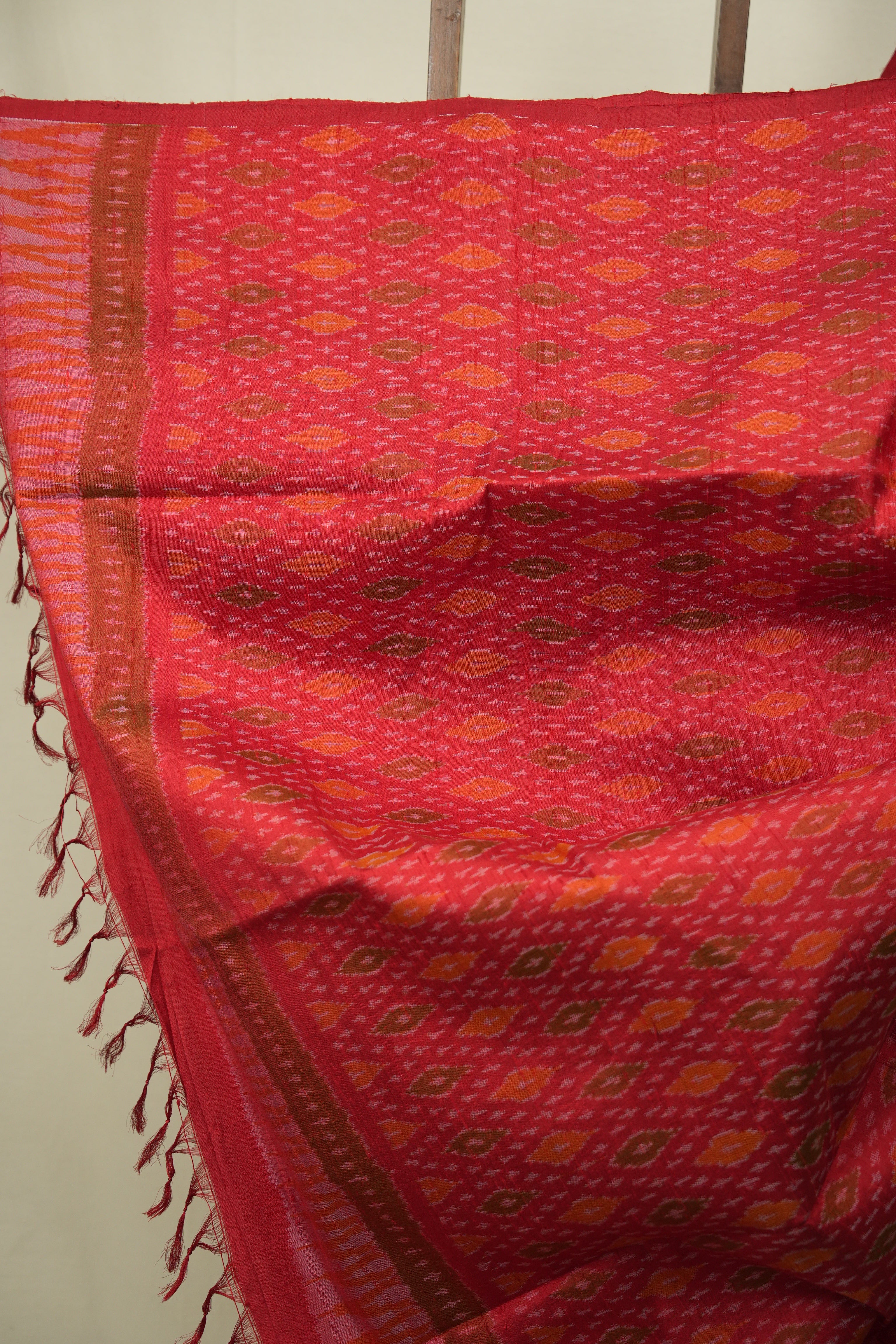 Maroon Raw Silk Ikat Saree - SRMRSIS1097