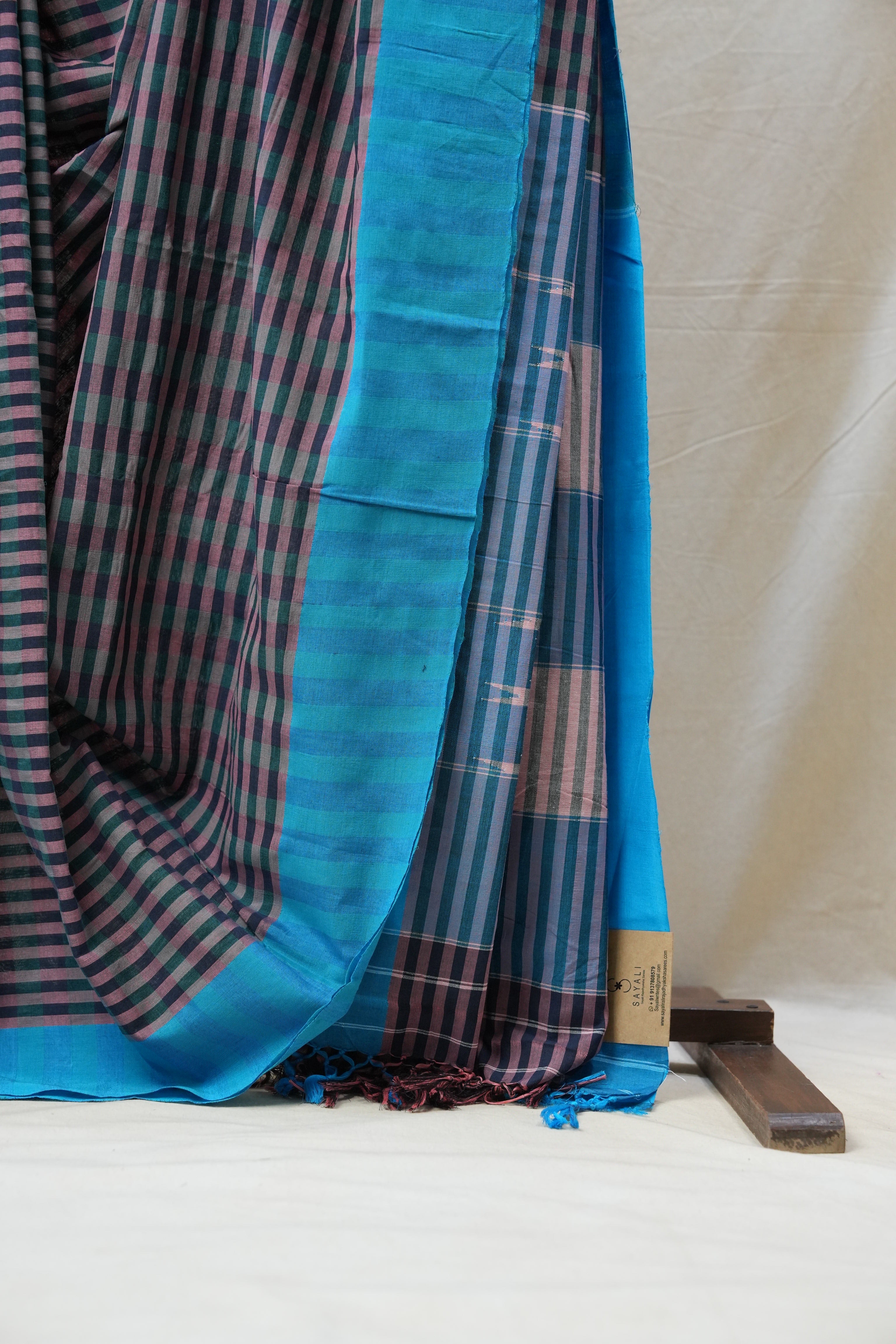 Multi Colour Cotton Ilkal Saree with Plain Border - SRMCCIS605
