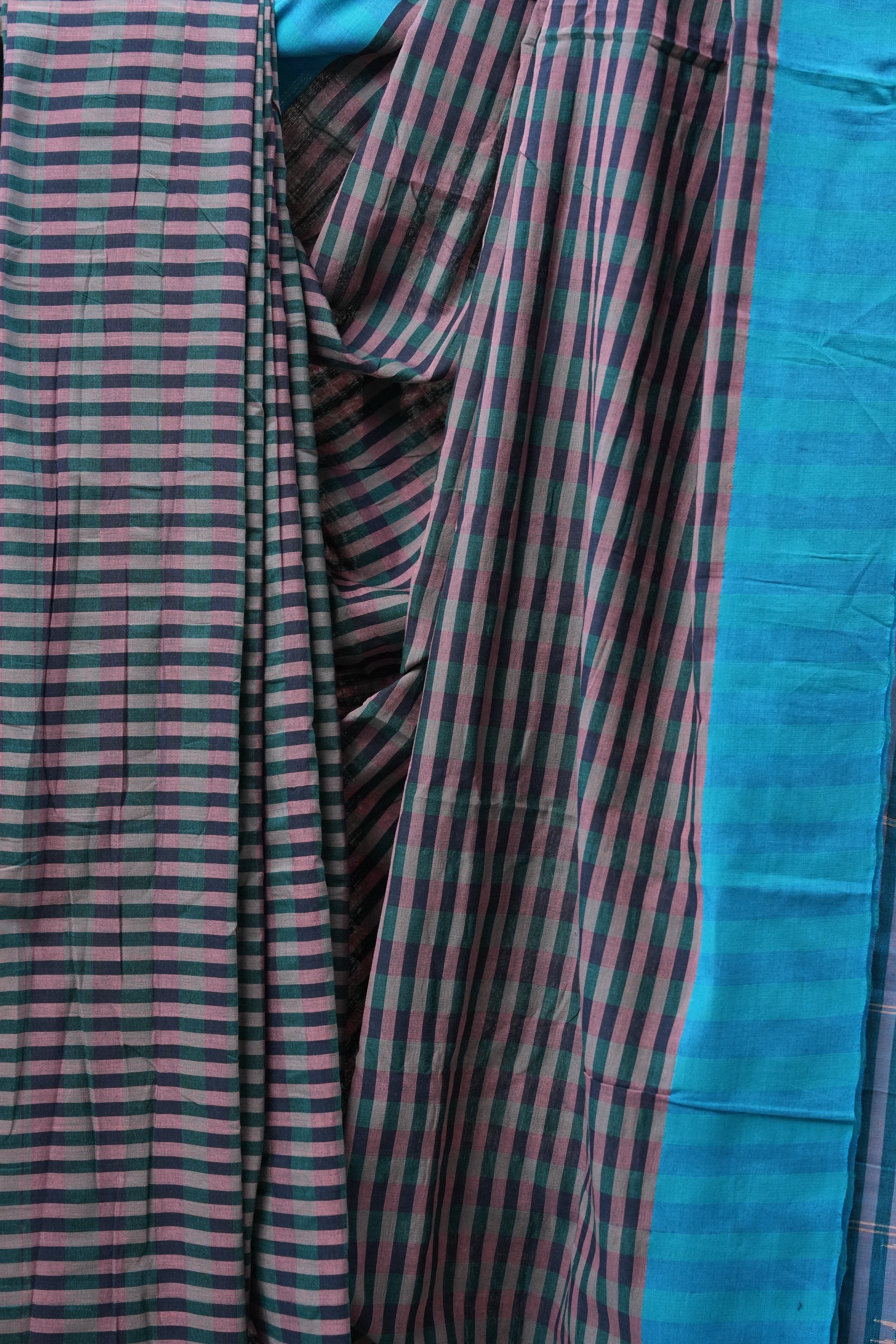 Multi Colour Cotton Ilkal Saree with Plain Border - SRMCCIS605