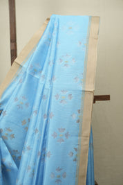 Blue Bengal Cotton Silk Jamdani Saree - SRBBCSJS09