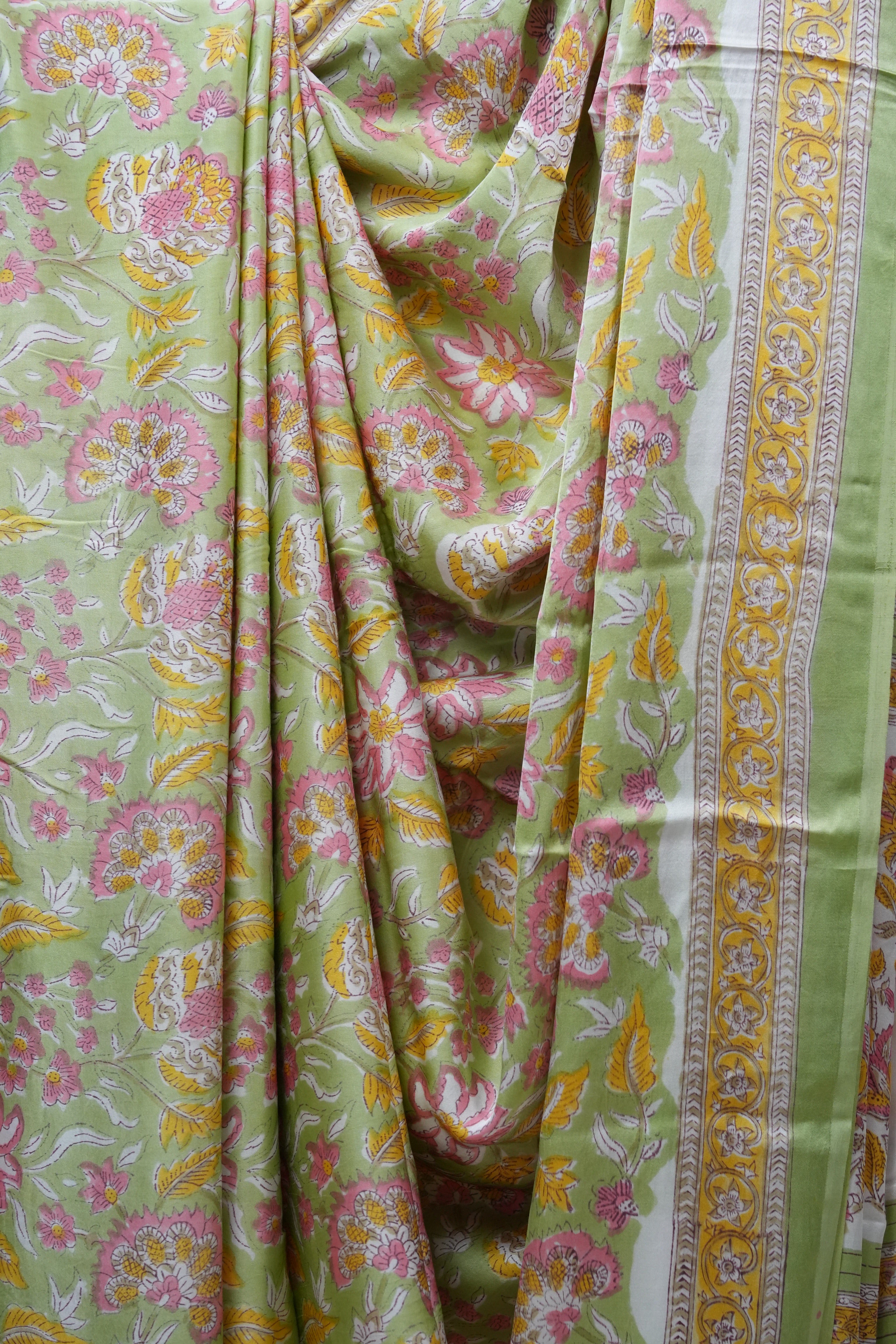 Green HBP Modal Silk Saree - SRGMSS408