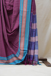 Magenta Cotton Ilkal Saree with Chikki Border - SRMCIS600