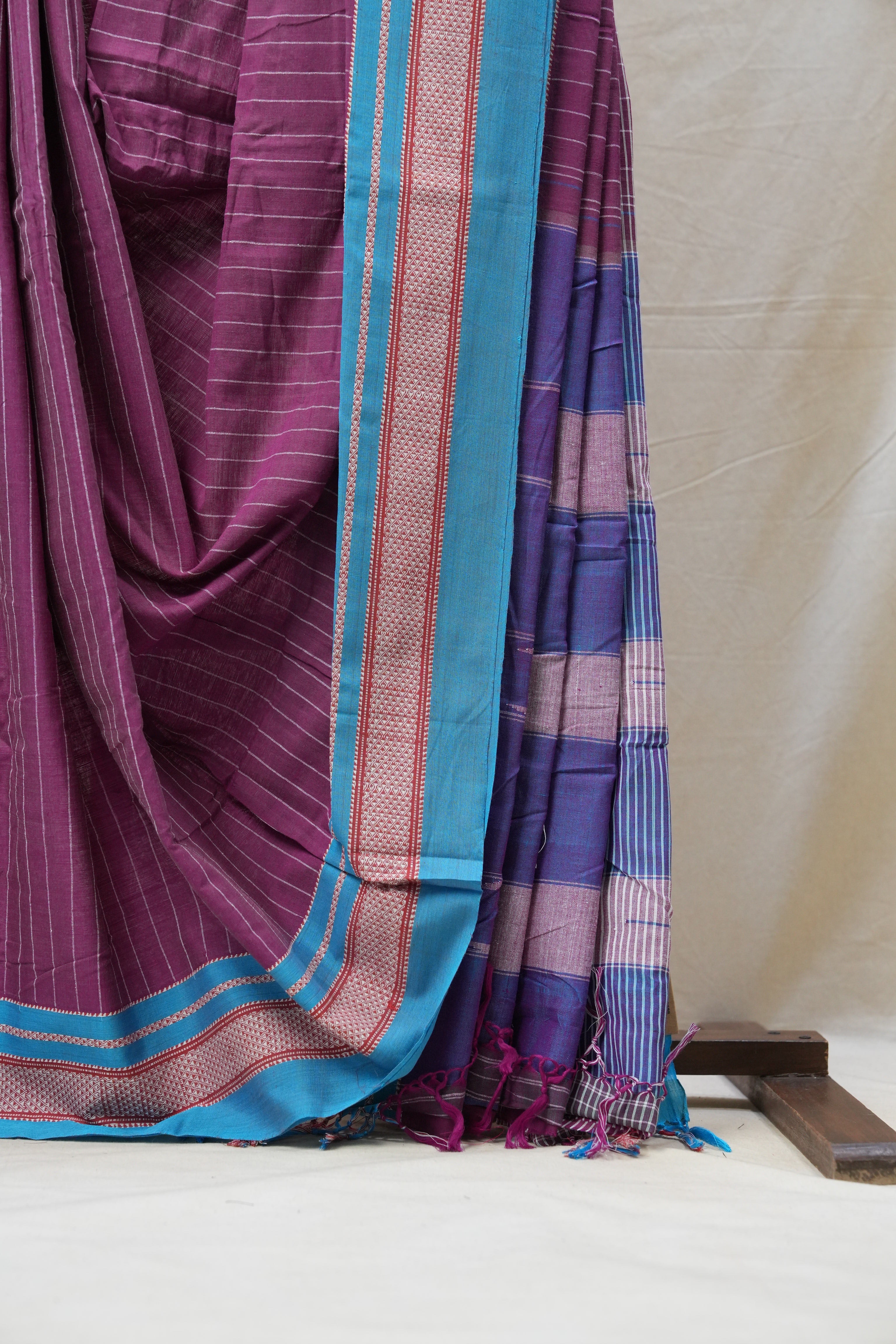 Magenta Cotton Ilkal Saree with Chikki Border - SRMCIS600