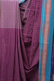 Magenta Cotton Ilkal Saree with Chikki Border - SRMCIS600