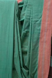 Green Cotton Ilkal Saree with Gayatri Border - SRGCIS597